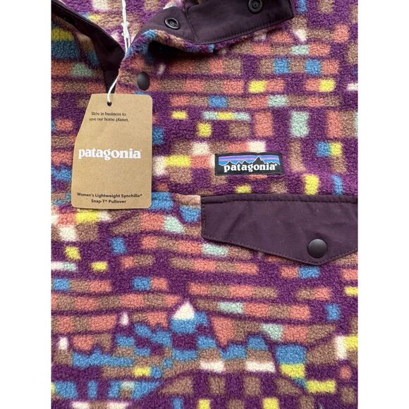 Patagonia Synchilla Snap-T Pullover Fleece Fitz Roy Night Plum Women XXL NWT - Picture 2 of 6